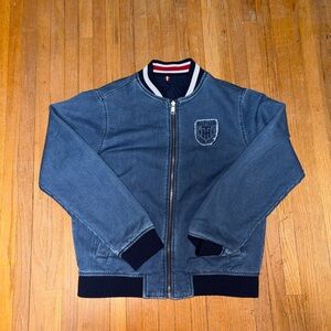 Tommy Hilfiger Navy Reversible Bomber Jacket with Red & White Trim